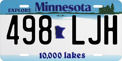 MN license plate 498LJH