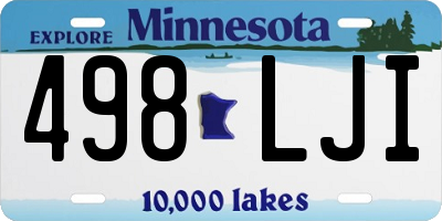 MN license plate 498LJI