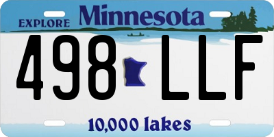 MN license plate 498LLF