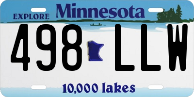MN license plate 498LLW