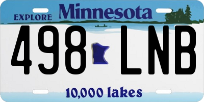 MN license plate 498LNB