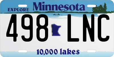MN license plate 498LNC