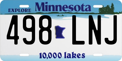 MN license plate 498LNJ