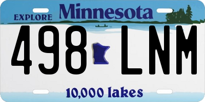 MN license plate 498LNM
