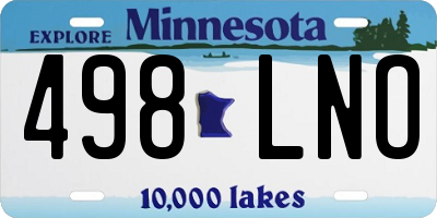 MN license plate 498LNO