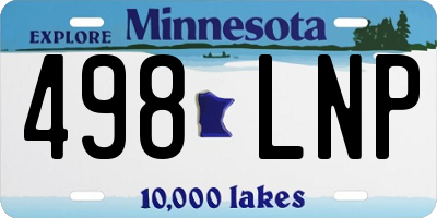 MN license plate 498LNP