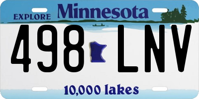 MN license plate 498LNV