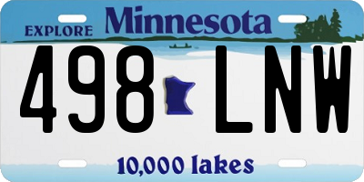 MN license plate 498LNW