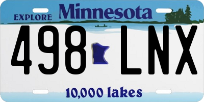 MN license plate 498LNX