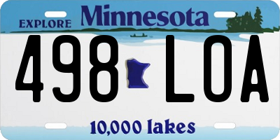 MN license plate 498LOA