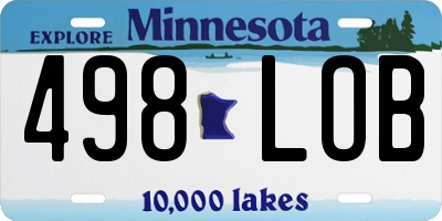 MN license plate 498LOB