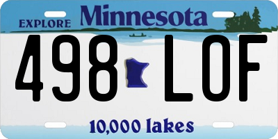 MN license plate 498LOF