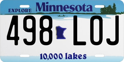 MN license plate 498LOJ