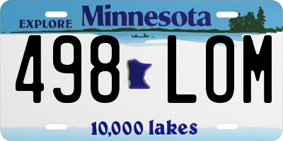 MN license plate 498LOM