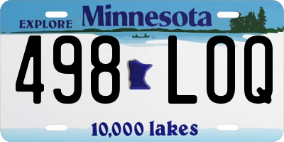 MN license plate 498LOQ