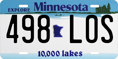 MN license plate 498LOS