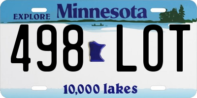 MN license plate 498LOT