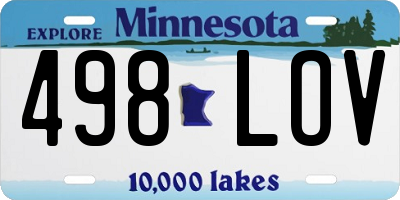 MN license plate 498LOV