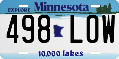 MN license plate 498LOW