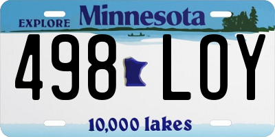 MN license plate 498LOY