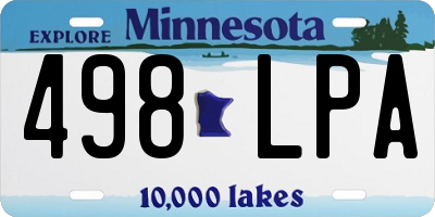 MN license plate 498LPA