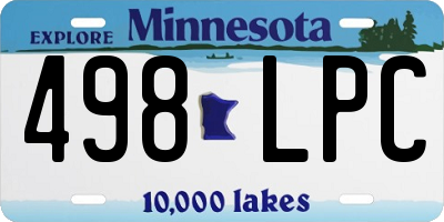MN license plate 498LPC