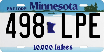 MN license plate 498LPE
