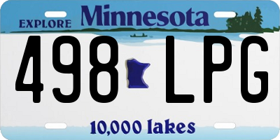 MN license plate 498LPG