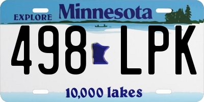 MN license plate 498LPK