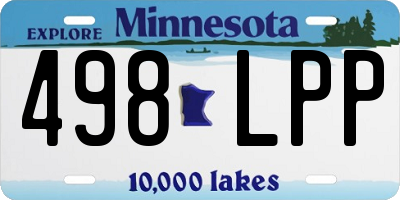 MN license plate 498LPP