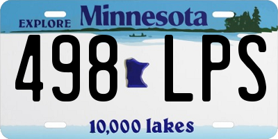 MN license plate 498LPS