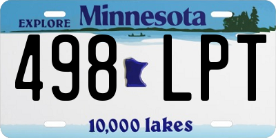 MN license plate 498LPT