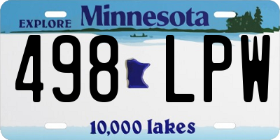 MN license plate 498LPW