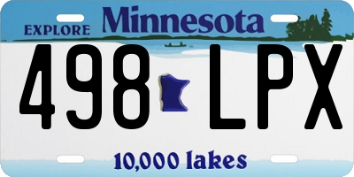MN license plate 498LPX