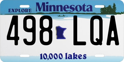 MN license plate 498LQA