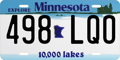 MN license plate 498LQO