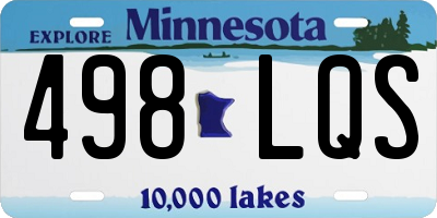 MN license plate 498LQS