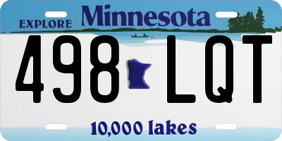 MN license plate 498LQT