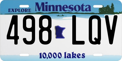 MN license plate 498LQV