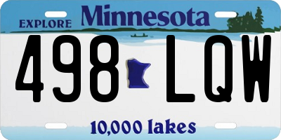 MN license plate 498LQW