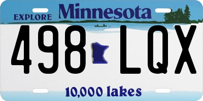 MN license plate 498LQX