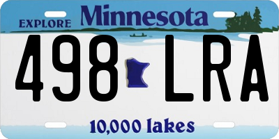 MN license plate 498LRA