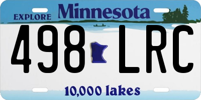 MN license plate 498LRC