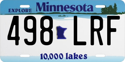 MN license plate 498LRF