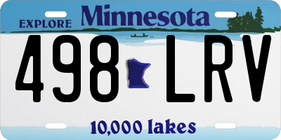 MN license plate 498LRV