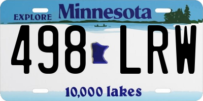 MN license plate 498LRW