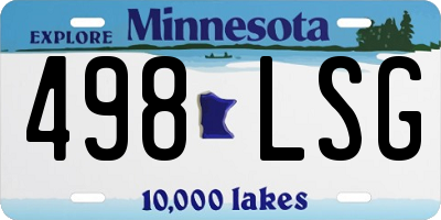 MN license plate 498LSG