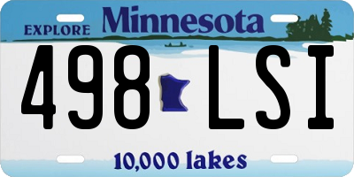 MN license plate 498LSI