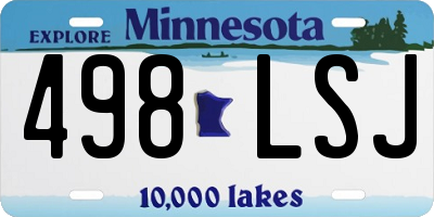 MN license plate 498LSJ