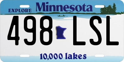 MN license plate 498LSL